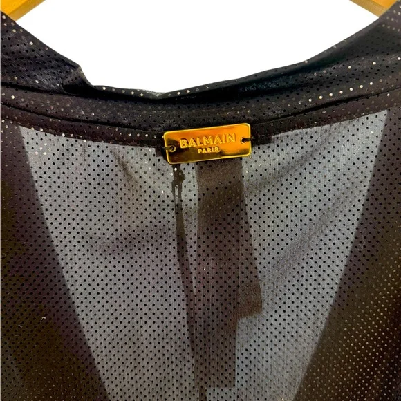 BALMAIN***Black Over-Sized Sheer V-Neck Tunic***Small $785 - Picture 3 of 7